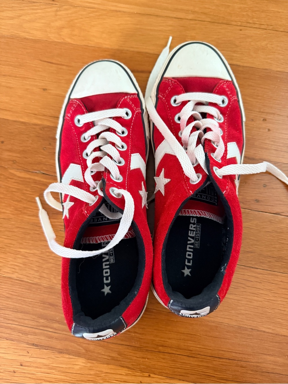 Vintage Converse Red Low-Top Star Sneakers with White Accents